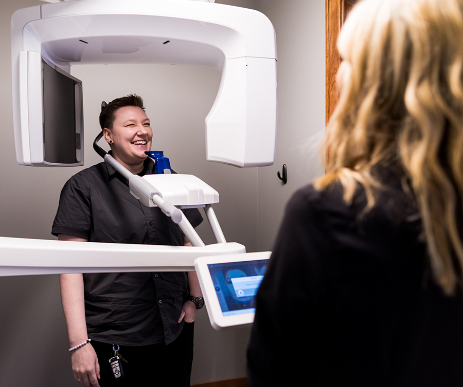 teen having digital scans taken of teeth